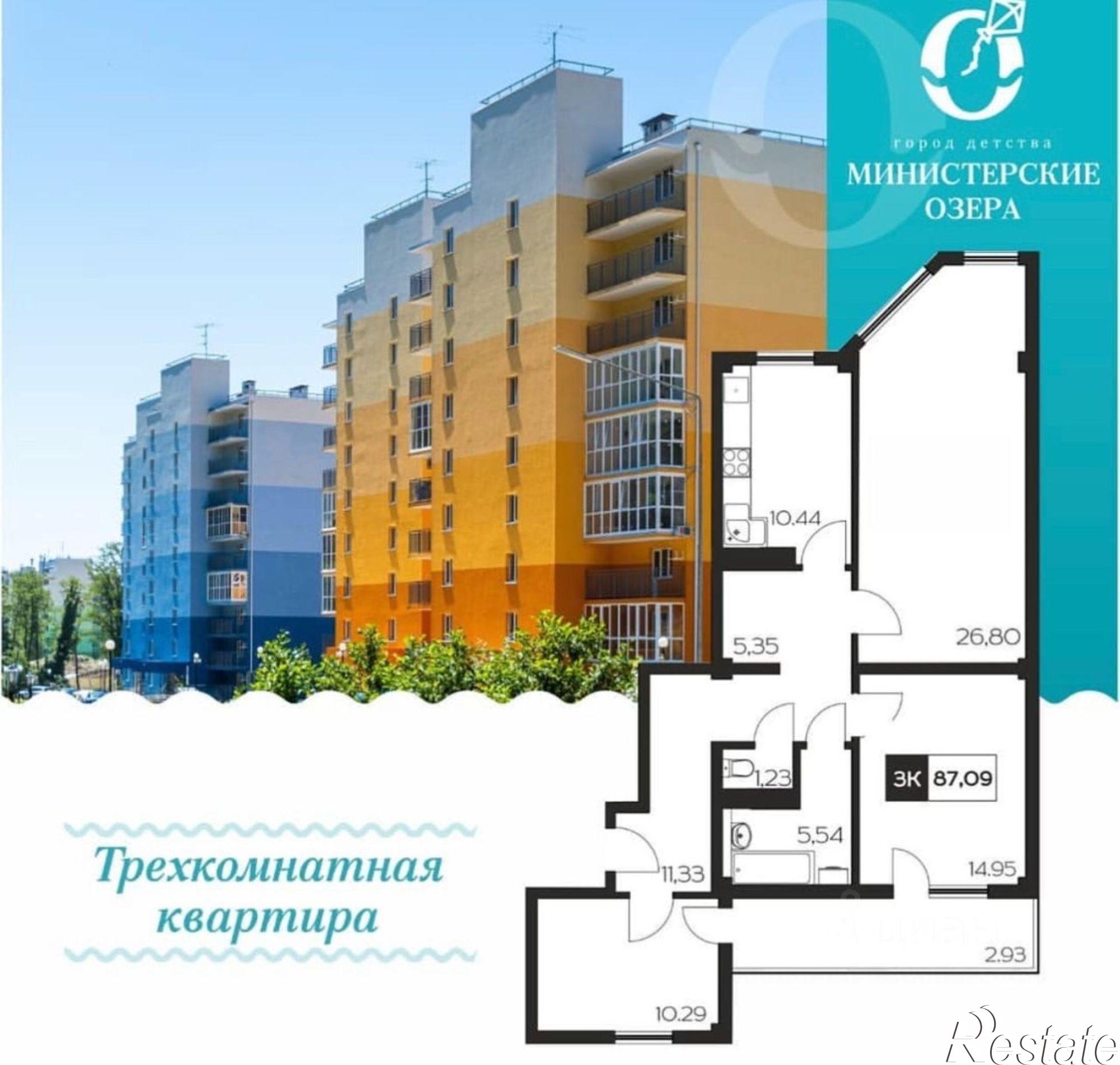 Купить квартиру за 19 950 000 рублей на Тепличная улица, 71 к11