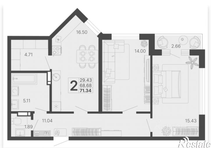 2-комн квартира ул Краснодонская, 46А,  д. 46А
