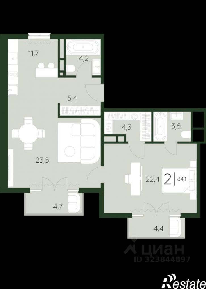 3-комн квартира наб Полянка, 1,  д. 1