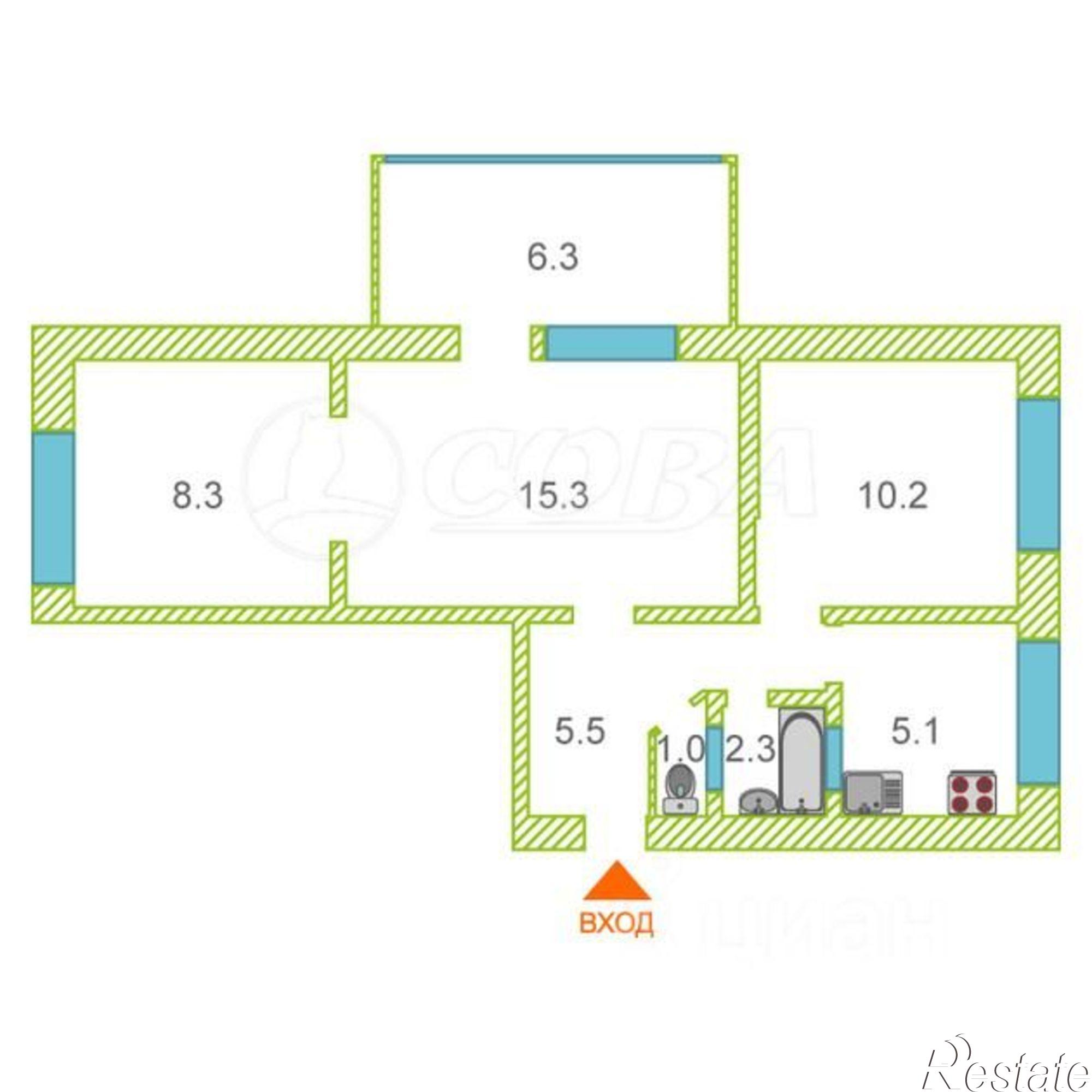 Купить квартиру за 9 100 000 рублей на Батумское шоссе, 31