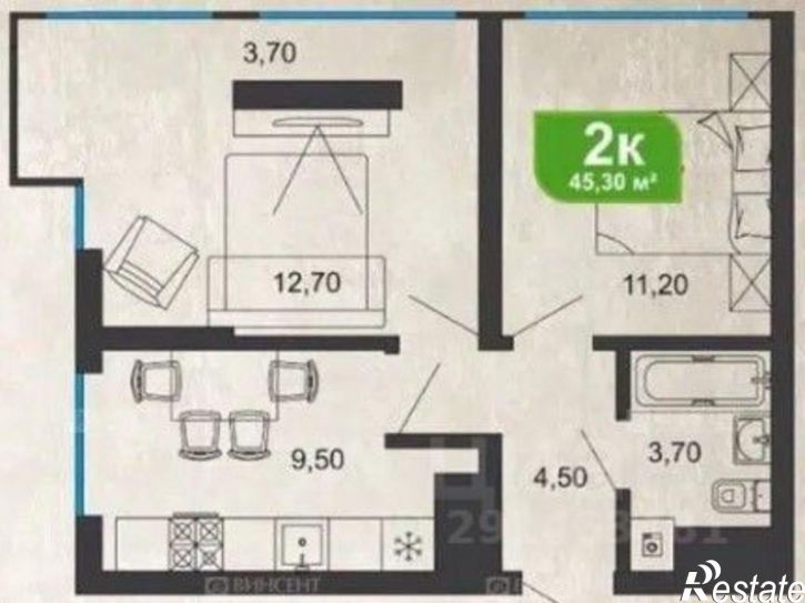 2-комн квартира Ясногорская улица, 16/6 к1,  д. 16/6 к1