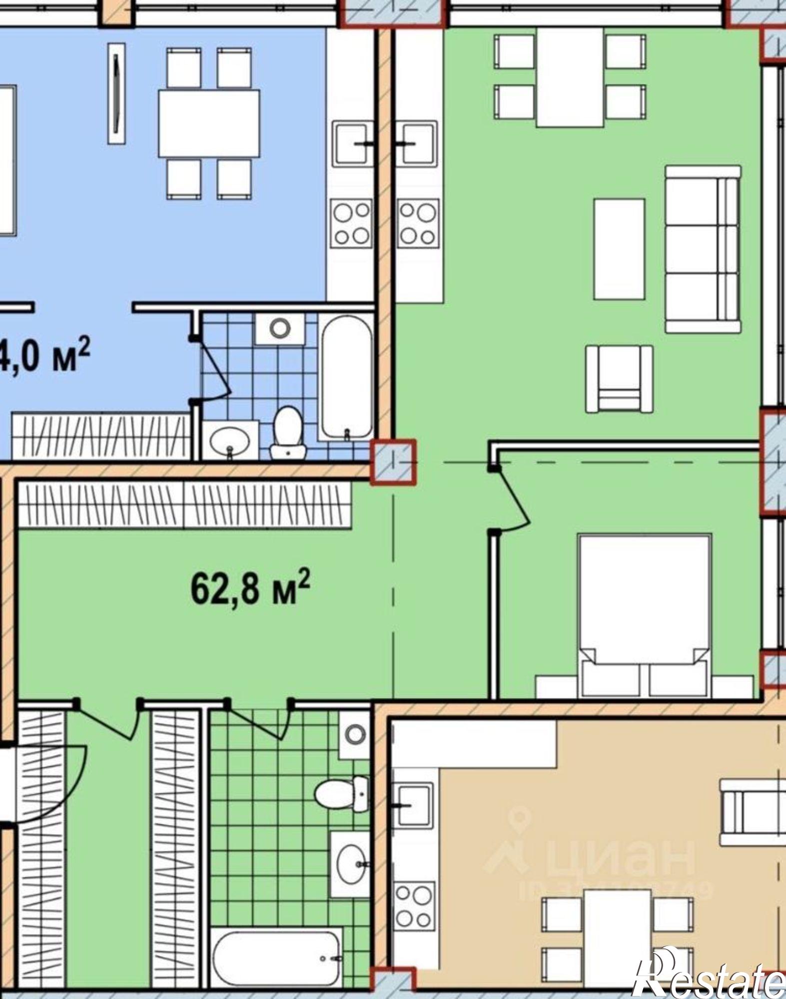 Купить квартиру за 18 840 000 рублей на ул Учительская, 10