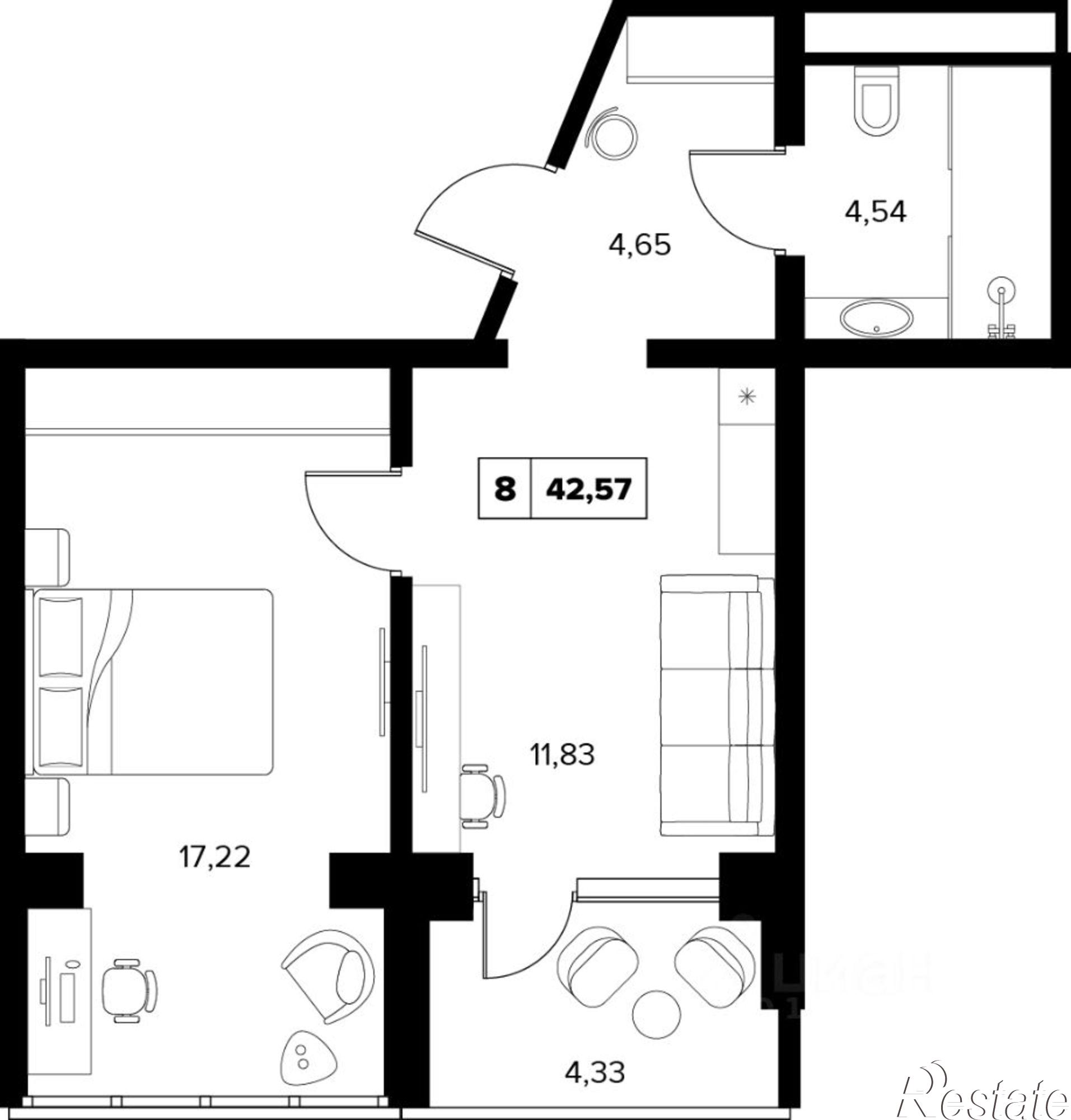 Купить квартиру за 33 587 700 рублей на улица Семашко, 37А
