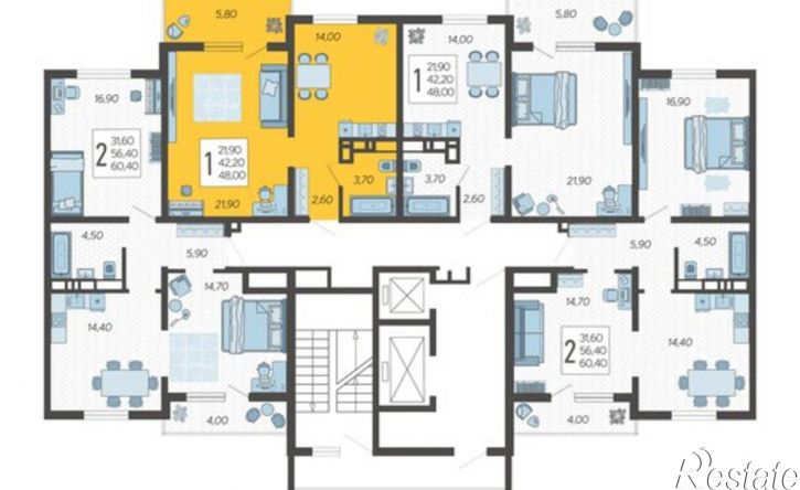 1-комн квартира в новом доме СНТ ИВОВ Фронтовик, 100