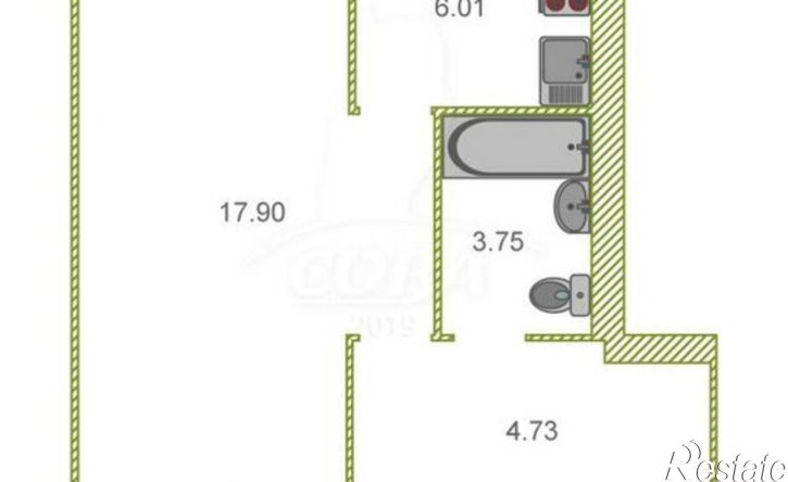 1-комн квартира улица Цюрупы, 13А,  д. 13А