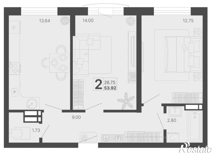 2-комн квартира в новом доме ул Краснодонская, 47,  д. 47