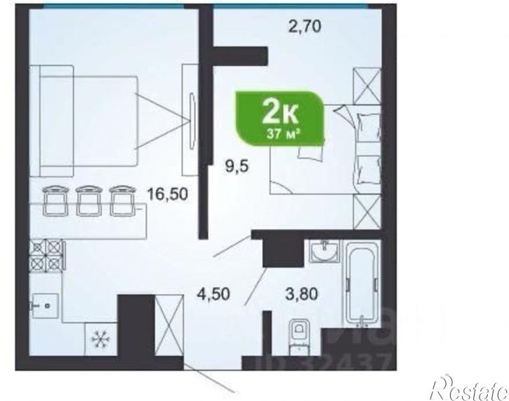 2-комн квартира ул Ясногорская, 16/6 3,  д. 16/6 3,  к. 3
