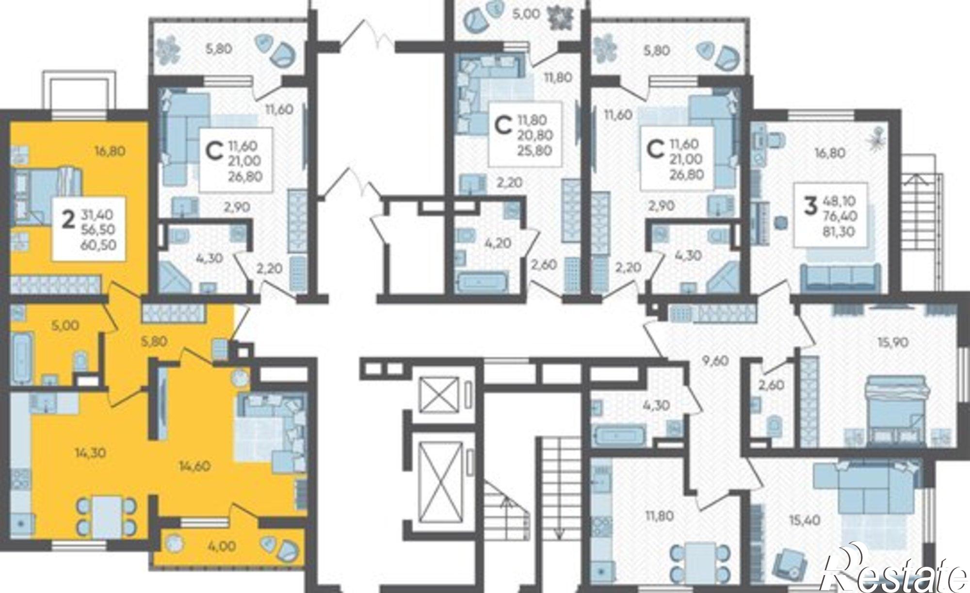 Купить квартиру за 16 819 000 рублей на СНТ ИВОВ Фронтовик, 100