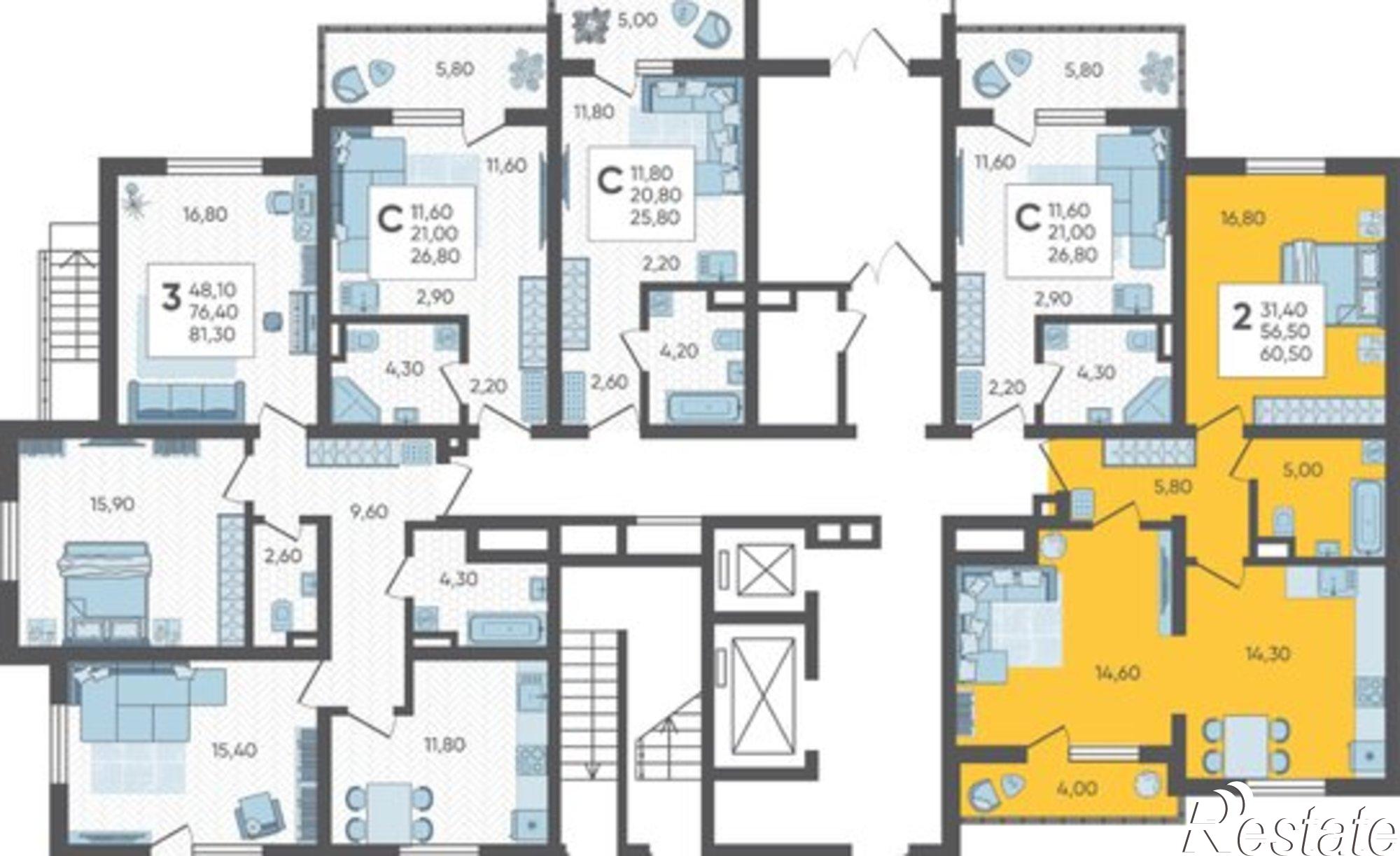 Купить квартиру за 16 819 000 рублей на СНТ ИВОВ Фронтовик, 100