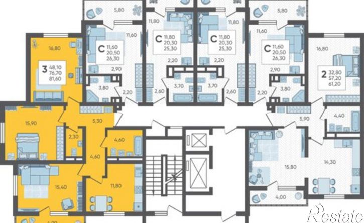 3-комн квартира в новом доме СНТ ИВОВ Фронтовик, 100