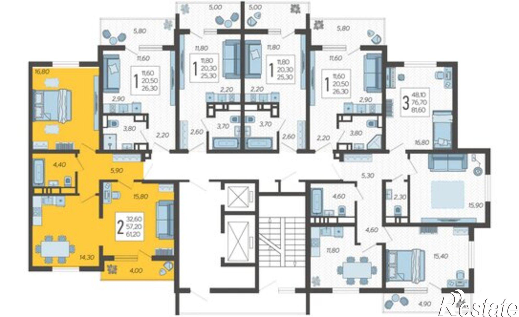 Купить квартиру за 17 105 400 рублей на Тепличная улица, 108