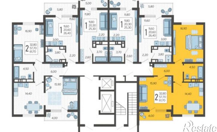 2-комн квартира в новом доме Тепличная улица, 108,  д. 108