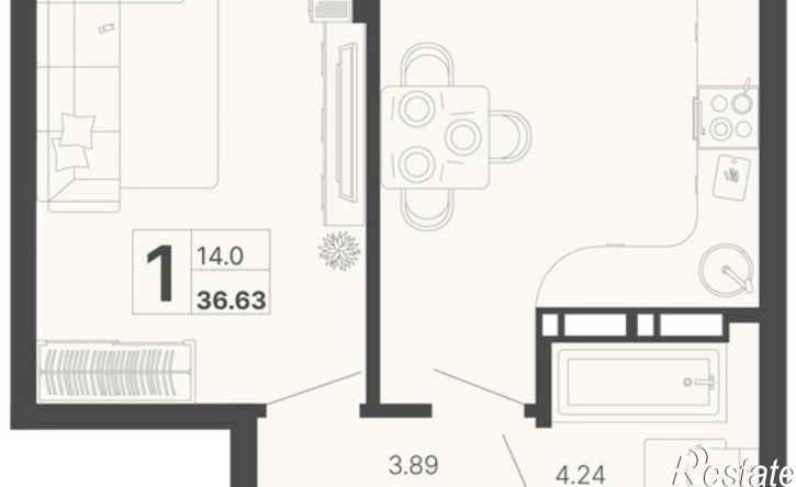 1-комн квартира в новом доме ул Краснодонская, 46,  д. 46