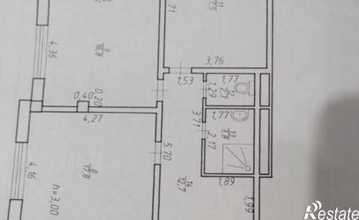 2-комн квартира улица Яна Фабрициуса, 2/9,  д. 2/9