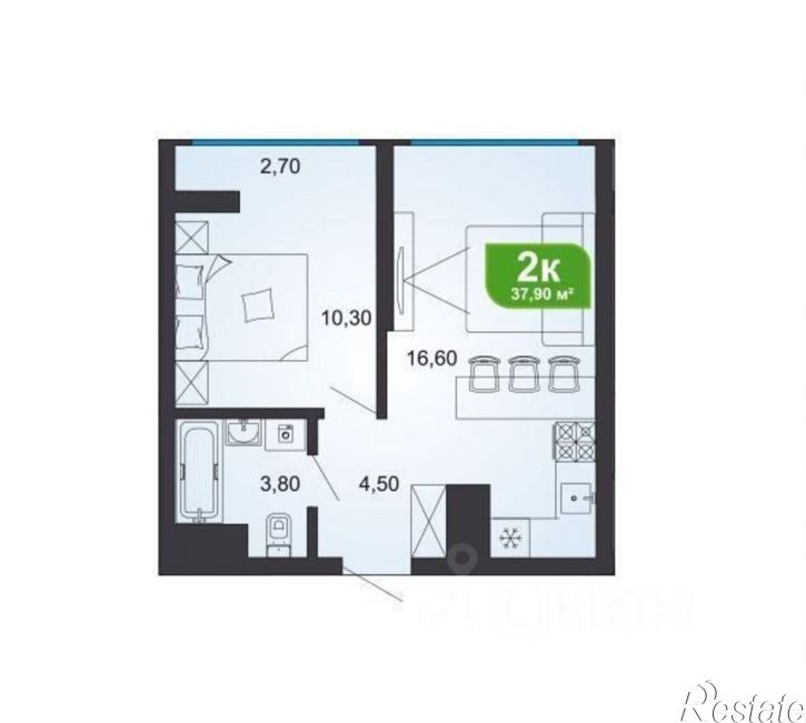 1-комн квартира ул Ясногорская, 14,  д. 14