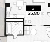 2-комн, 56кв м, этаж 5/14 ул Просвещения, 24А