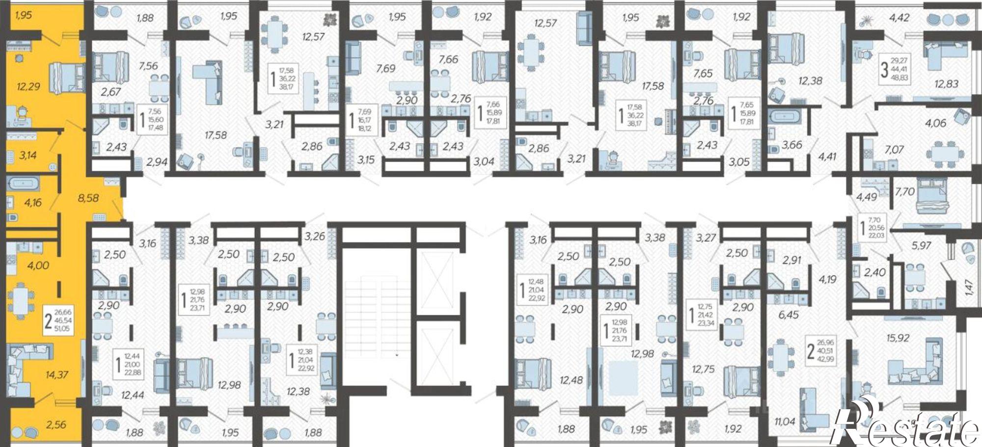 Купить квартиру за 18 199 300 рублей на жилой комплекс Кислород, 14