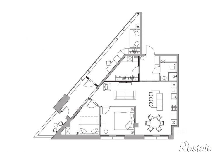 3-комн квартира в новом доме Волжская улица, 64,  д. 64