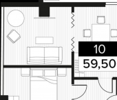 1-комн, 60кв м, этаж 4/14 улица Просвещения, 32