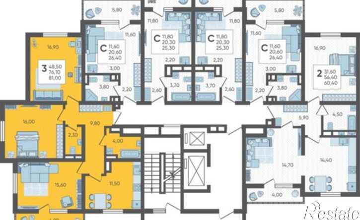3-комн квартира в новом доме СНТ ИВОВ Фронтовик, 100