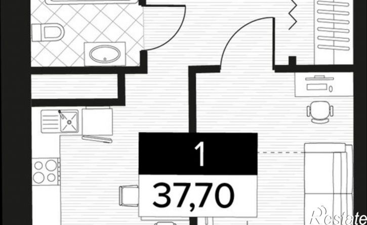 1-комн квартира ул Просвещения, 24А,  д. 24А