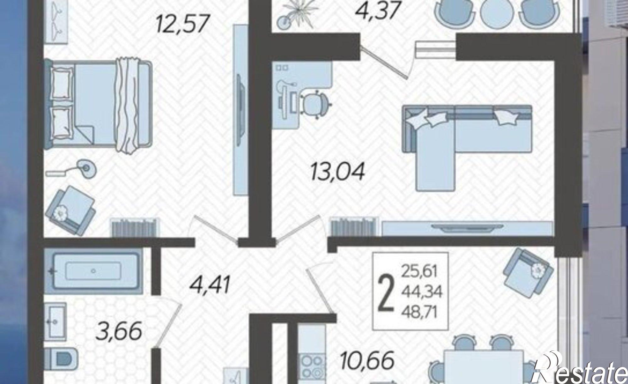 Купить квартиру за 14 900 000 рублей на микрорайон Бытха, Ясногорская улица, 16/2к13