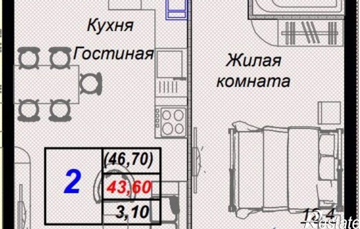 2-комн квартира Российская улица, 24,  д. 24