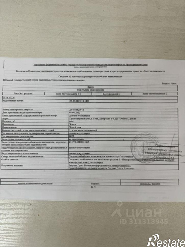 Коттедж/дом городской округ Сочи