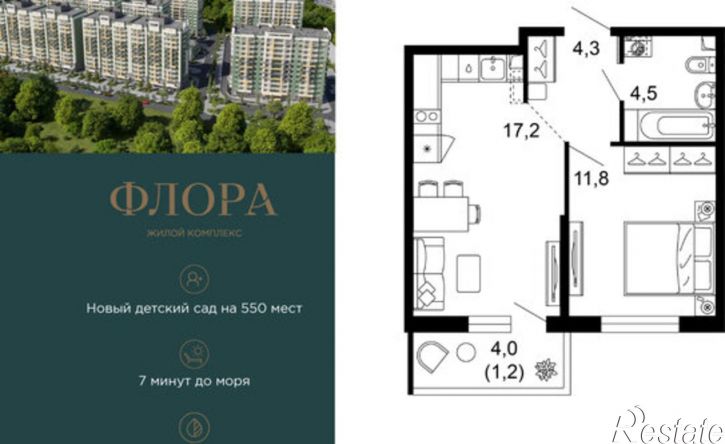 1-комн квартира улица Искры, 66/9 к8,  д. 66/9 к8