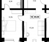 3-комн, 70 кв м, этаж 8/6 улица Семашко, 37А к1