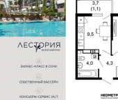 1-комн, 29 кв м, этаж 10/17 микрорайон Кудепста
