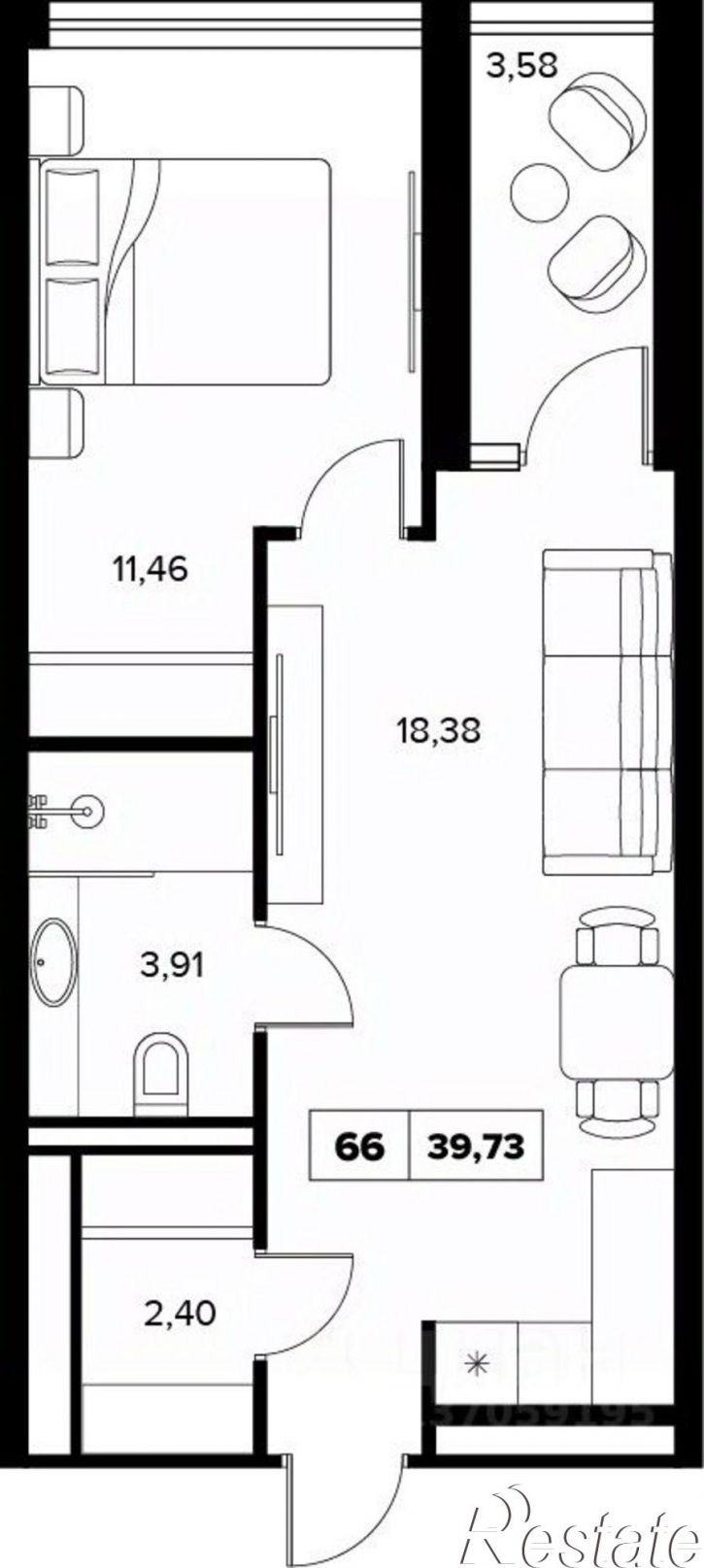 2-комн квартира в новом доме ул Семашко, 37А 3,  д. 37А 3,  к. 3