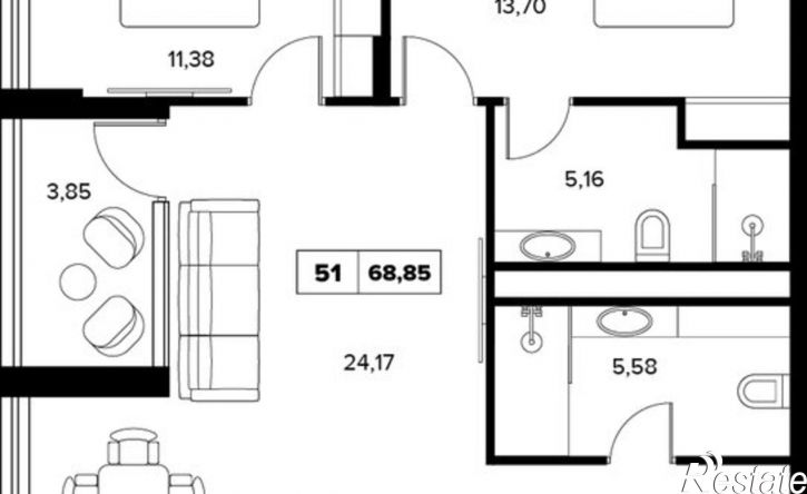 3-комн квартира в новом доме улица Семашко, 37А к3,  д. 37А к3