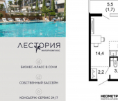 1-комн, 25 кв м, этаж 7/17 ул Искры, 66/9 1