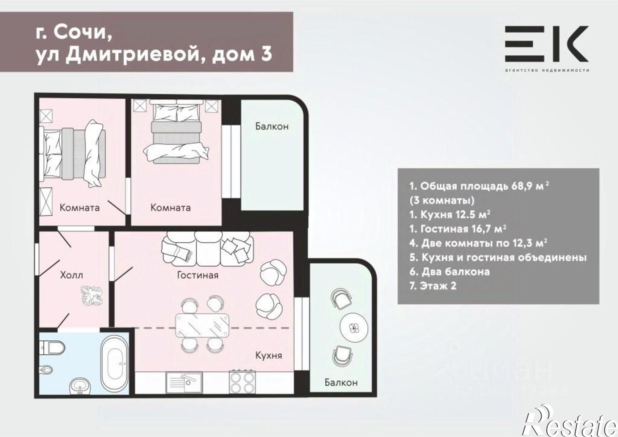 Купить квартиру за 18 000 000 рублей на ул Дмитриевой, 3