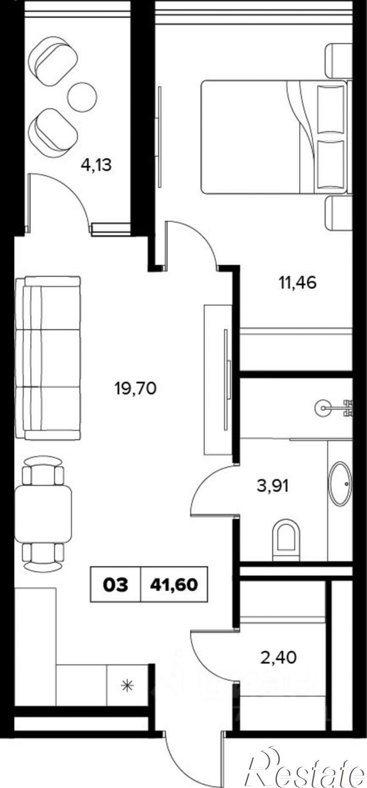2-комн квартира в новом доме улица Семашко, 37А к2,  д. 37А к2