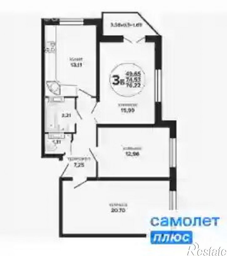 3-комн квартира Дагомысский пер, 6,  д. 6