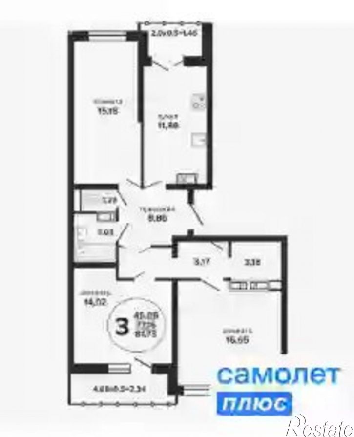 3-комн квартира Дагомысский пер, 6,  д. 6