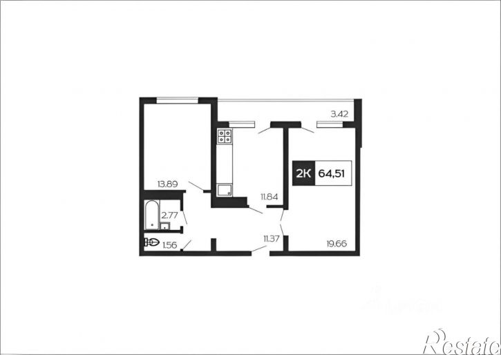 2-комн квартира Тепличная улица, 63 к2,  д. 63 к2