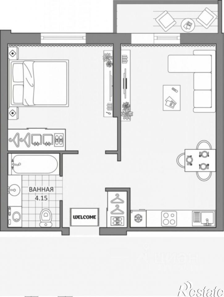 1-комн квартира улица Искры, 66/9 к8,  д. 66/9 к8