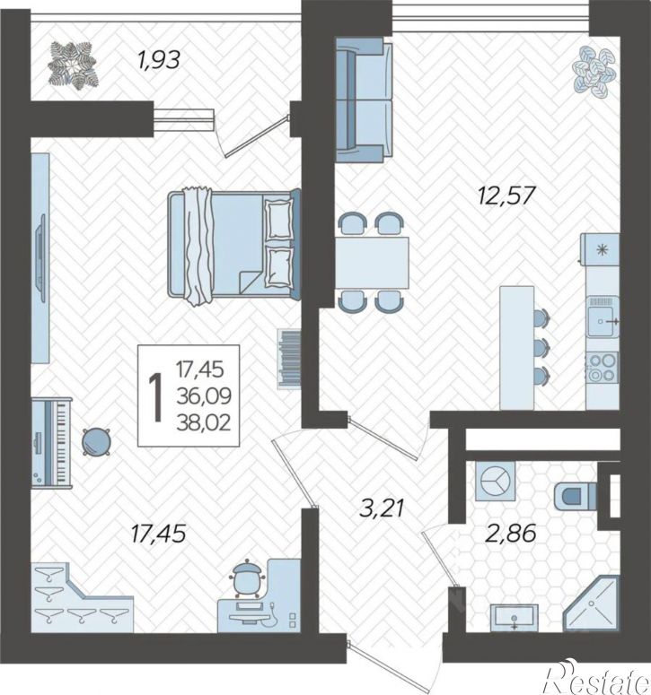 1-комн квартира в новом доме ул Ясногорская, 34Б,  д. 34Б