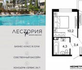 1-комн, 33 кв м, этаж 4/17 ул Искры, 66/10