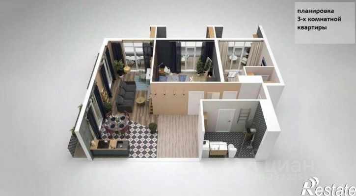 3-комн квартира ул Ленинградская, 3/7,  д. 3/7