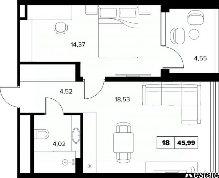 2-комн квартира в новом доме ул Семашко, 37А 3,  д. 37А 3,  к. 3