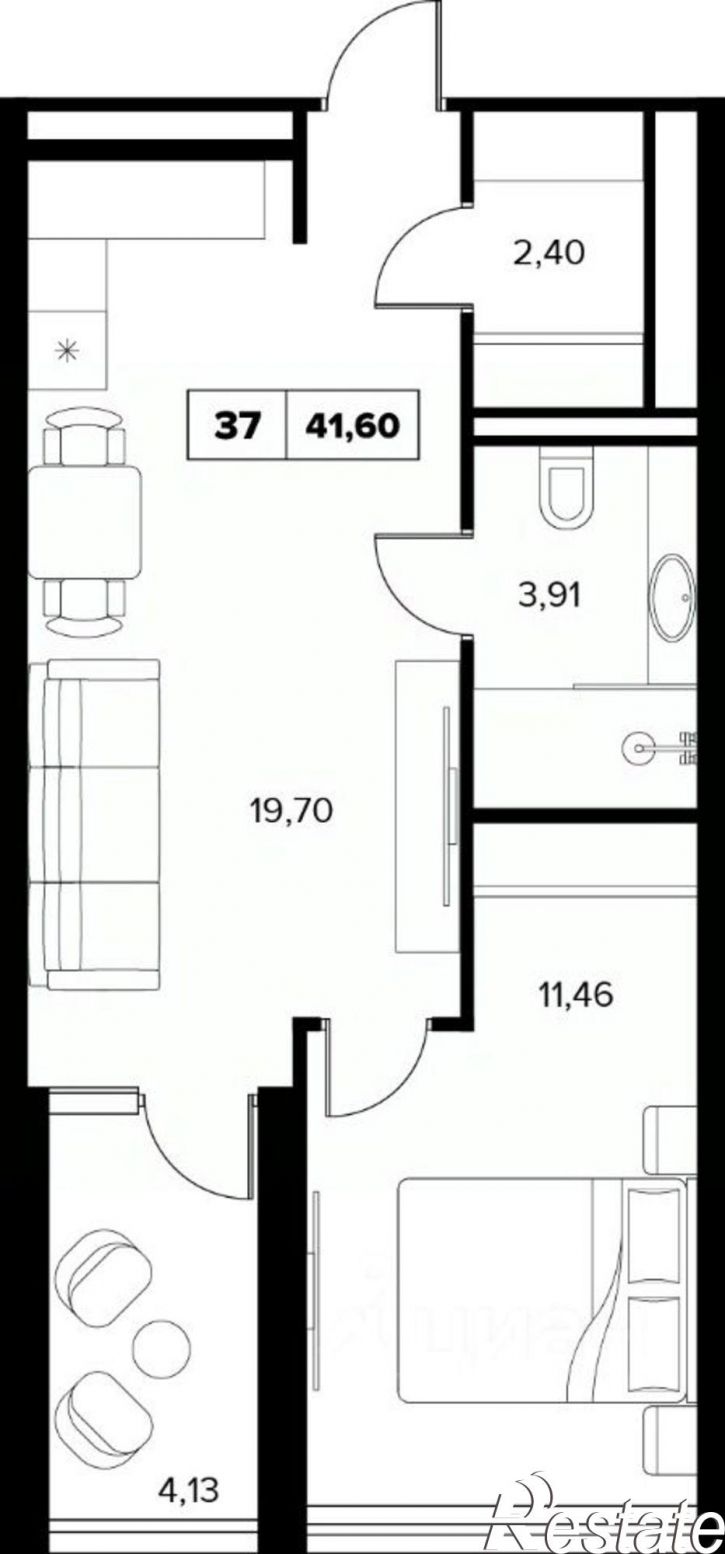 2-комн квартира в новом доме ул Семашко, 37А 3,  д. 37А 3,  к. 3