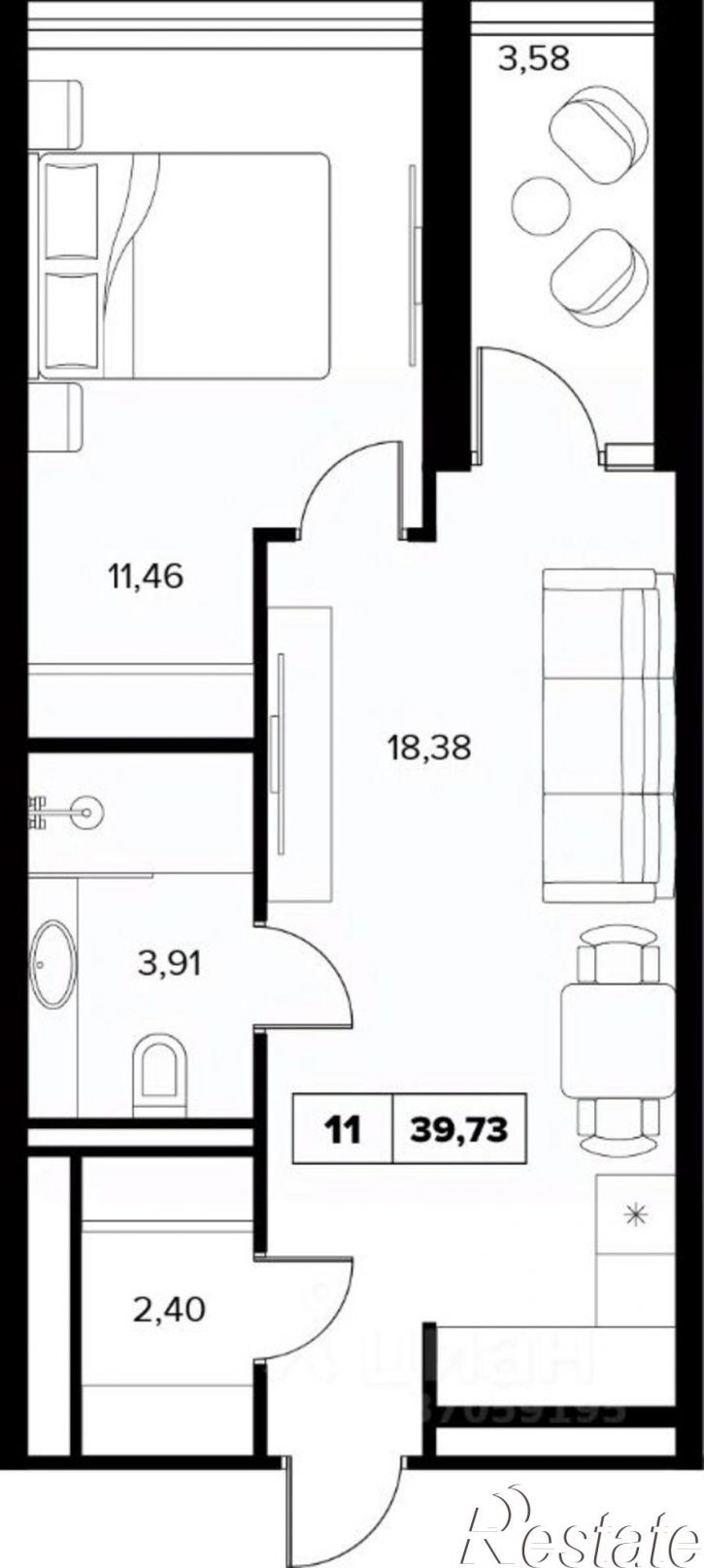 2-комн квартира в новом доме ул Семашко, 37А 3,  д. 37А 3,  к. 3