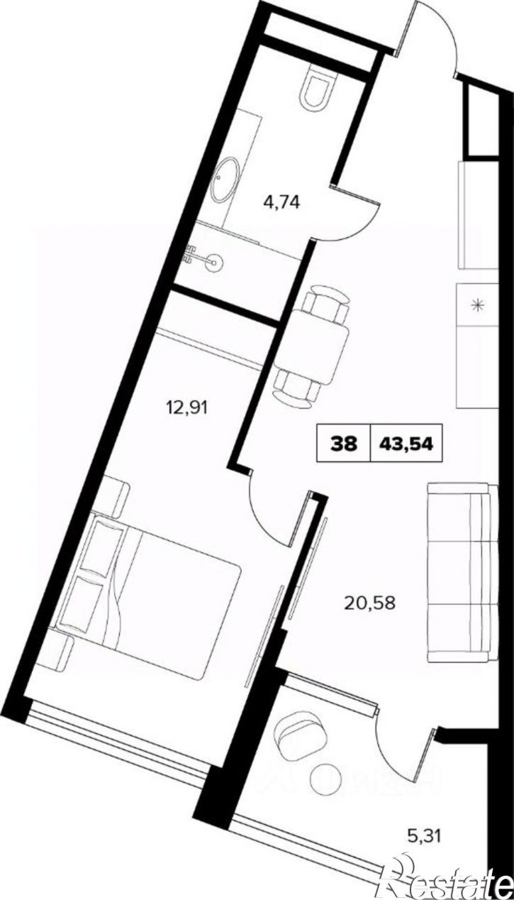2-комн квартира в новом доме ул Семашко, 37А 3,  д. 37А 3,  к. 3