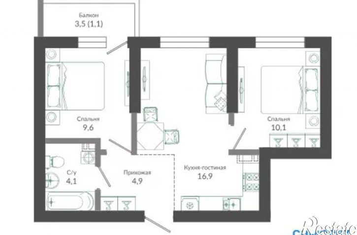 2-комн квартира ул Искры, 66/9,  д. 66/9