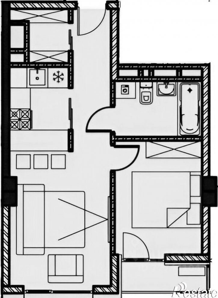 1-комн квартира пер Горького, 24 1,  д. 24 1,  к. 1