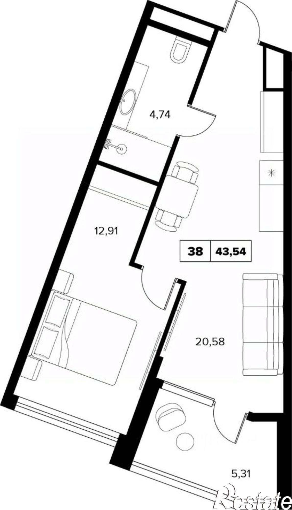Купить квартиру за 39 664 900 рублей на ул Семашко, 37А 3